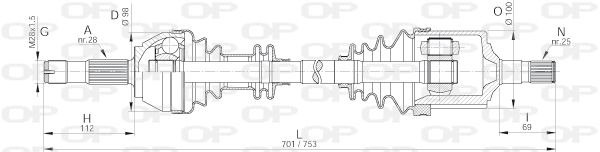 OPEN PARTS Приводной вал DRS6141.00